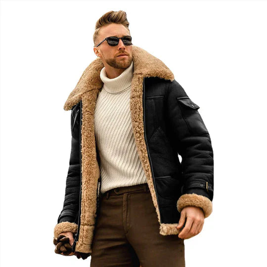 Giacca da uomo Raymond - Pelle robusta con fodera in morbida pelliccia e stile elegante