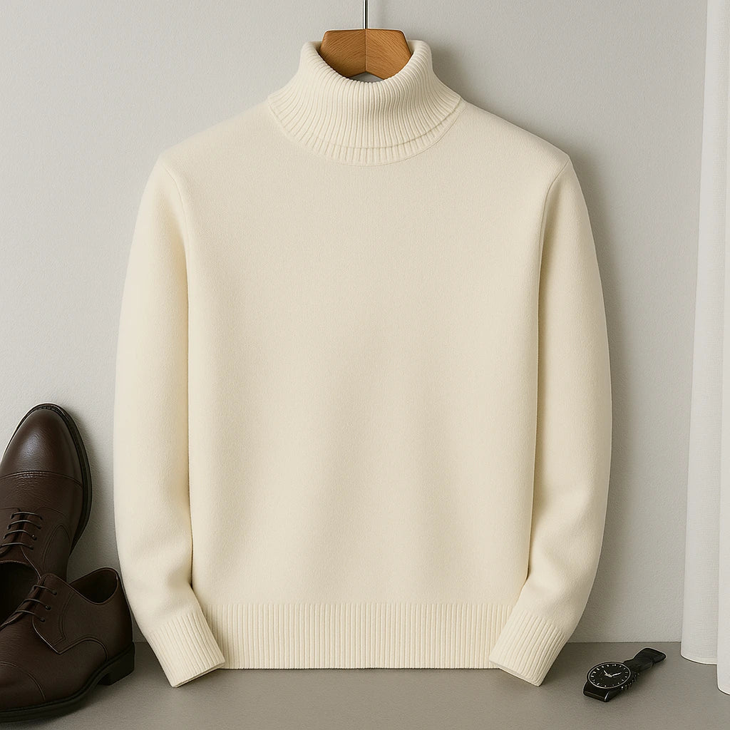 Kian Pull Homme à Col Roulé – Élégant, Chaud & Confortable en Cachemire Laine Mélangée