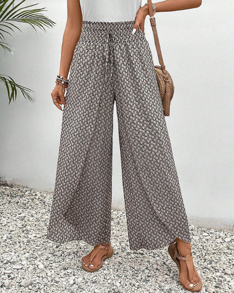 Pantaloni a gamba larga da donna Henriette: vita alta, vestibilità aderente e tessuto confortevole