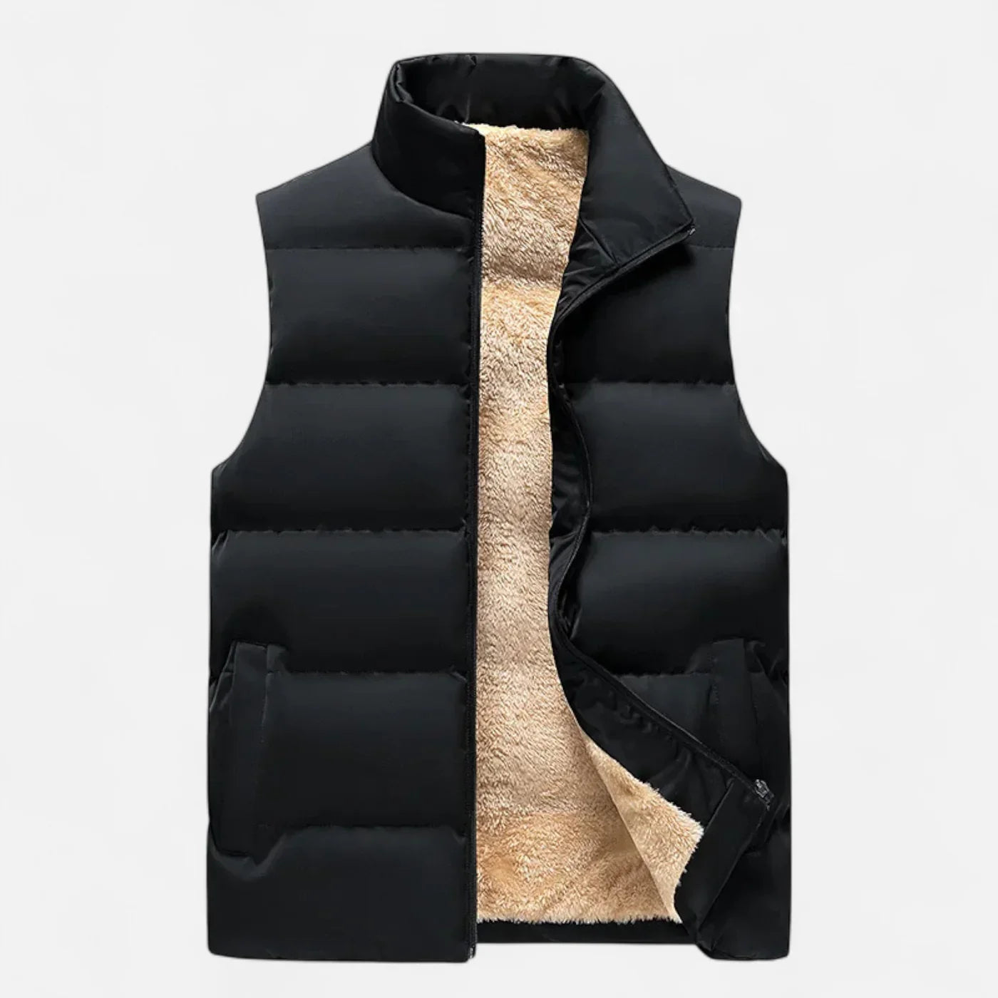 Victor Gilet Homme en Laine – Gilet d’Hiver en Laine d’Agneau avec Doublure Polaire Douce & Coupe Décontractée