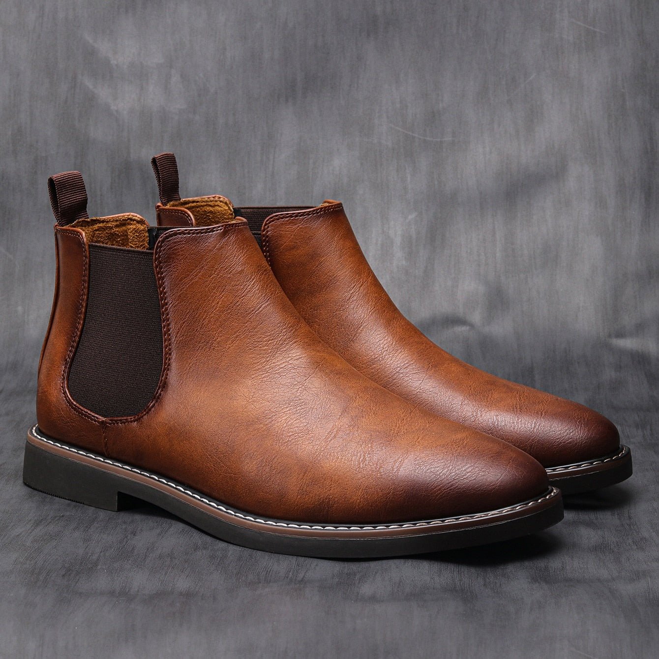 Lucio Bottes Élégantes en Cuir pour Homme – Bottes Mi-Hautes d’Automne à Bout Pointu