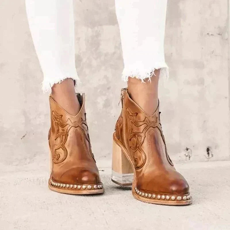 Stivaletti da donna Zaria - Eleganti stivaletti in pelle dallo stile moderno e dal comfort duraturo