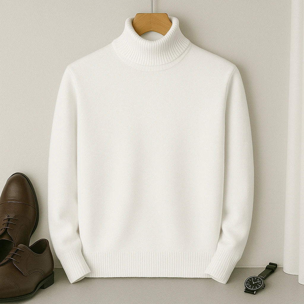 Kian Pull Homme à Col Roulé – Élégant, Chaud & Confortable en Cachemire Laine Mélangée