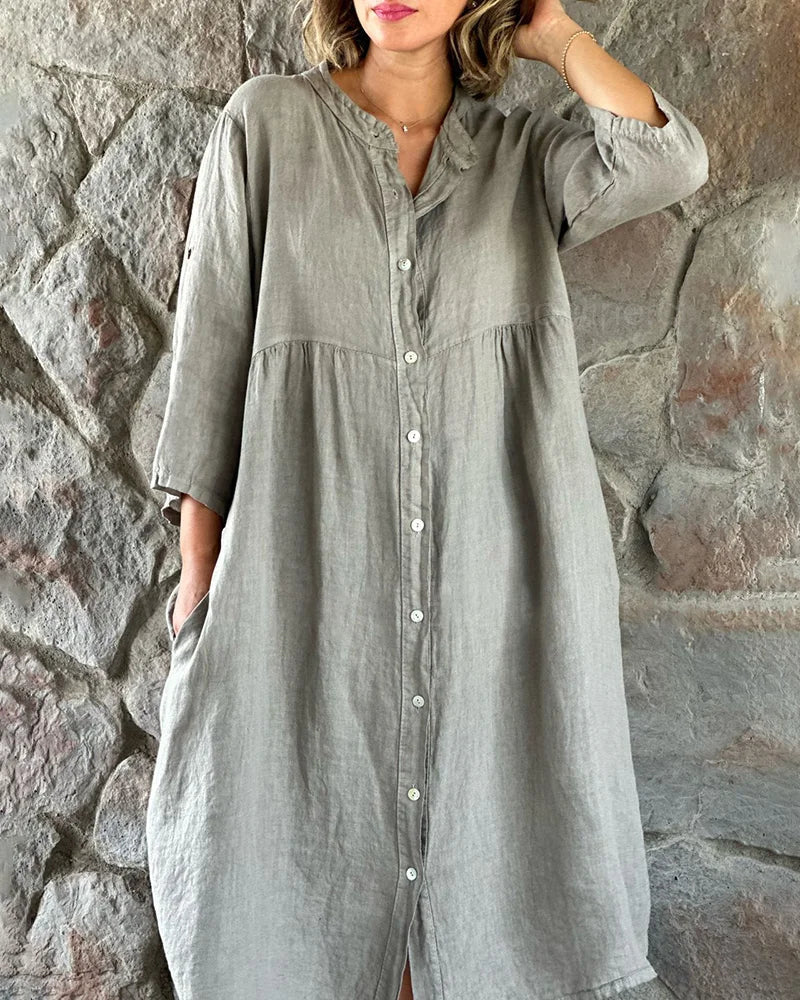 Alya Robe Chemise Femme – Fluide & Élégante pour Été, Bureau ou Sorties Décontractées