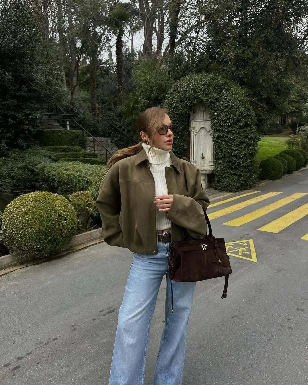 Isla Veste Femme en Daim – Blouson Oversize Élégant avec Coupe Moderne & Confort Doux