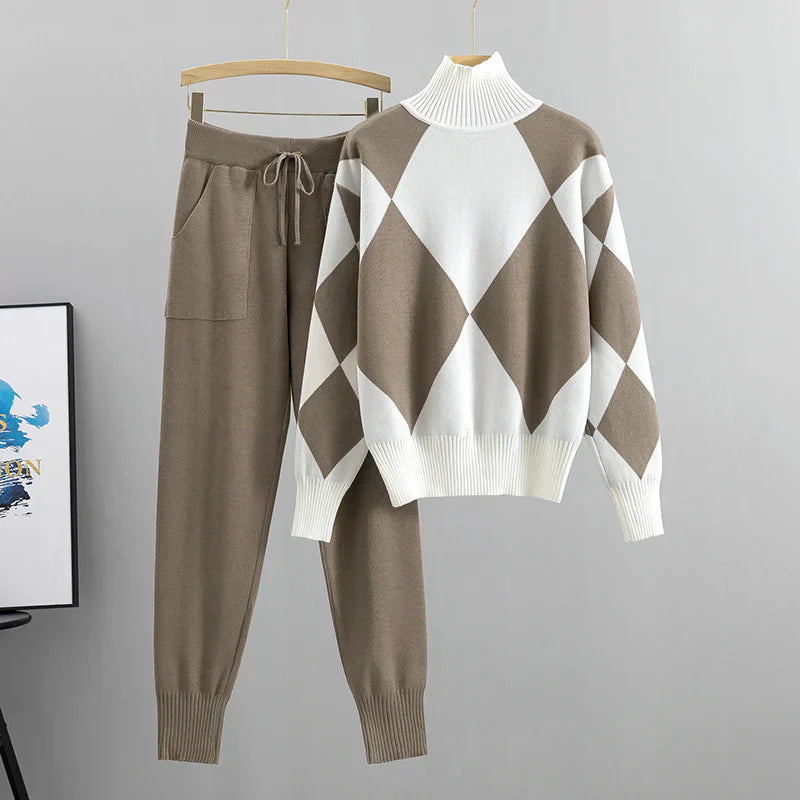 Completo da donna Ava: completo lavorato a maglia elegante e confortevole con stile moderno
