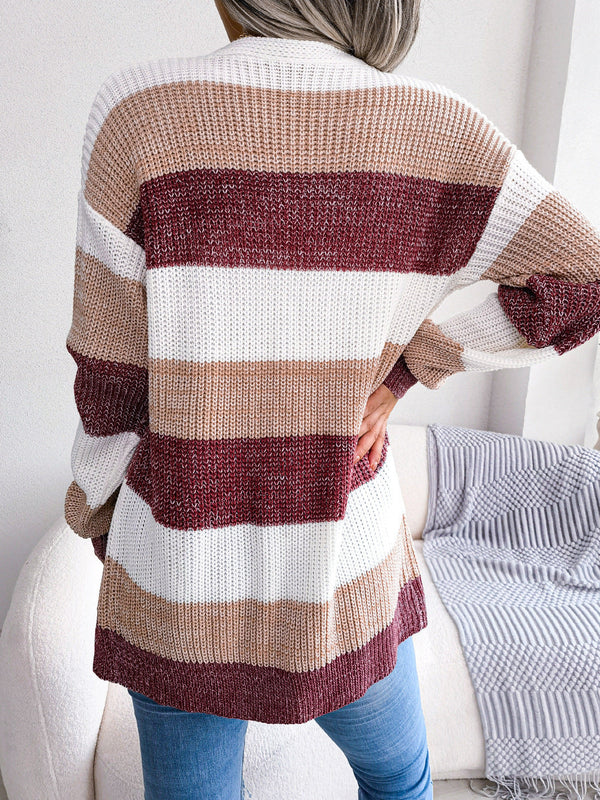 Alianna Cardigan Femme – Gilet Élégant à Carreaux avec Manches Lanterne Chic
