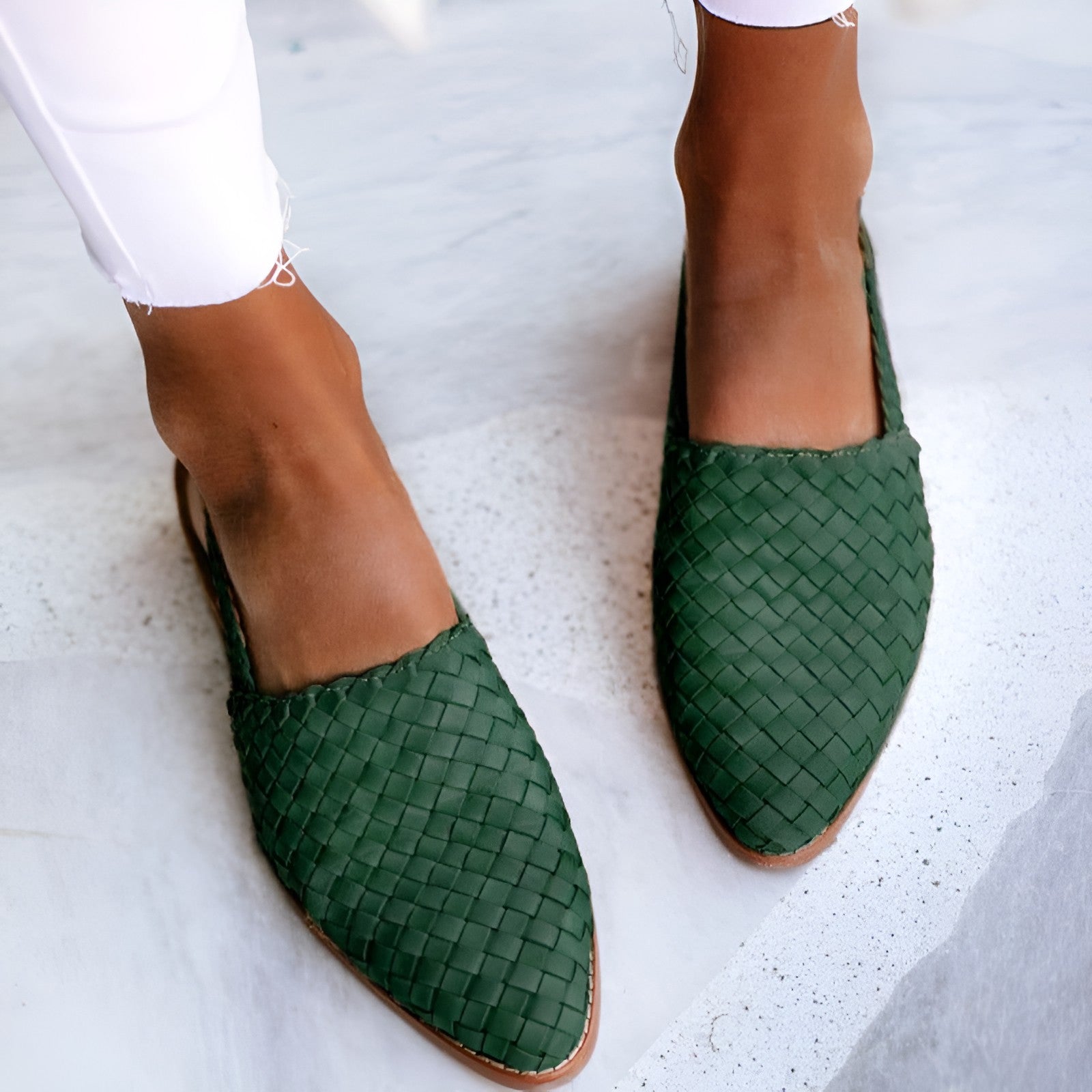 Leslie - Slingback piatte da donna - Elegante design intrecciato, punta affilata e cinturino regolabile