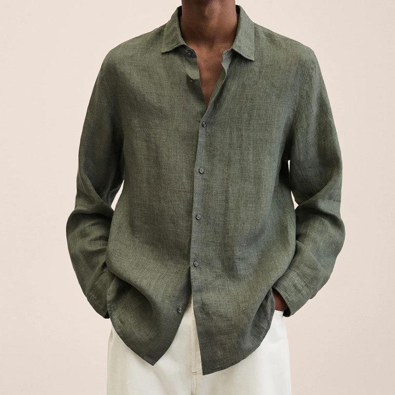Camicia da uomo Giovanni – Lino traspirante, maniche lunghe, design classico ed elegante