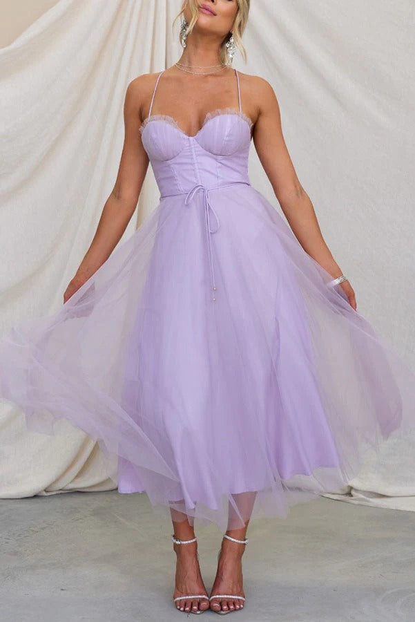Ariana Robe Maxi Femme – Élégante Robe Longue d’Été sans Manches avec Encolure Ronde