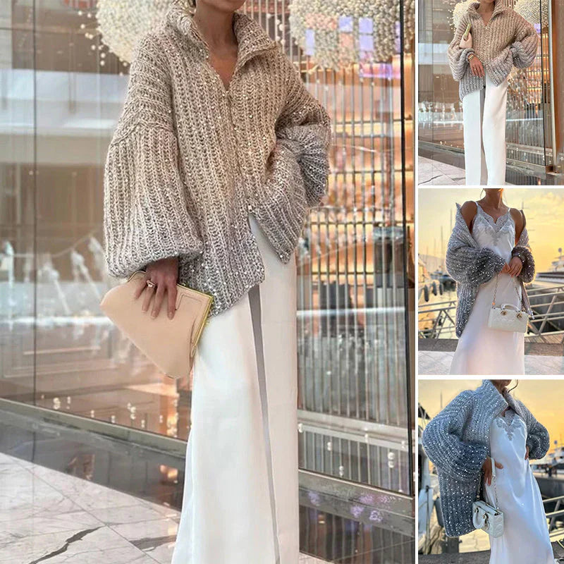 Cardigan Sol da donna – Elegante, comodo e sofisticato cardigan con paillettes