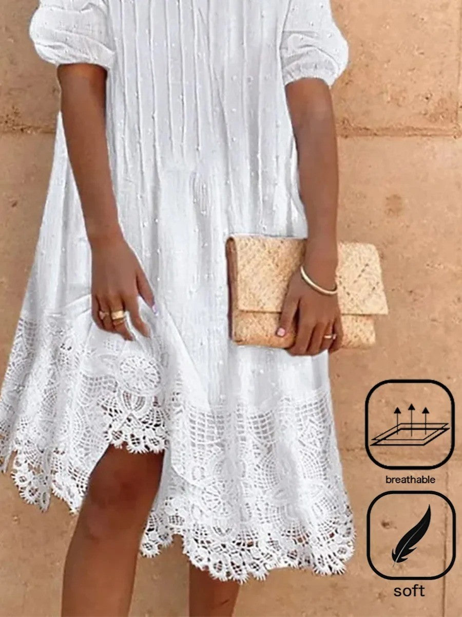 Bella Robe Midi Femme – Coupe Décontractée Unie, Élégante et Confortable au Quotidien