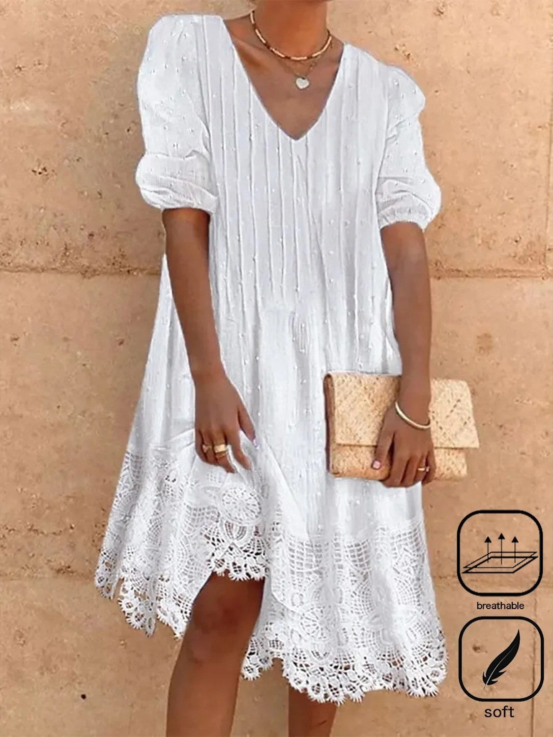 Bella Robe Midi Femme – Coupe Décontractée Unie, Élégante et Confortable au Quotidien