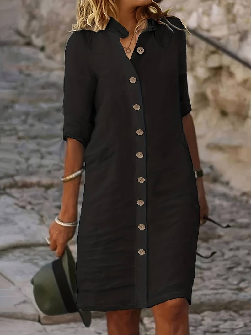 Abito midi da donna Isabella: elegante abito casual dal design semplice e dalla vestibilità comoda