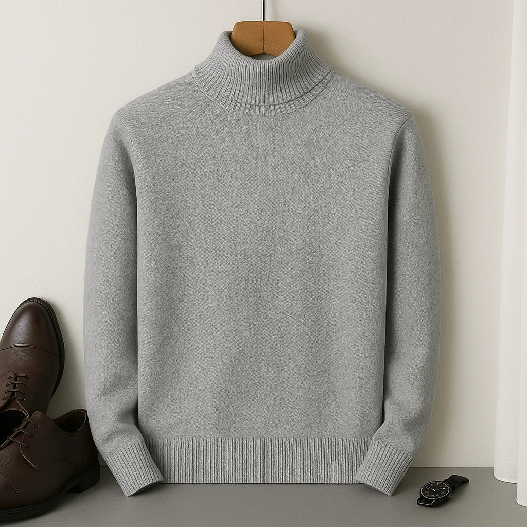 Kian Pull Homme à Col Roulé – Élégant, Chaud & Confortable en Cachemire Laine Mélangée