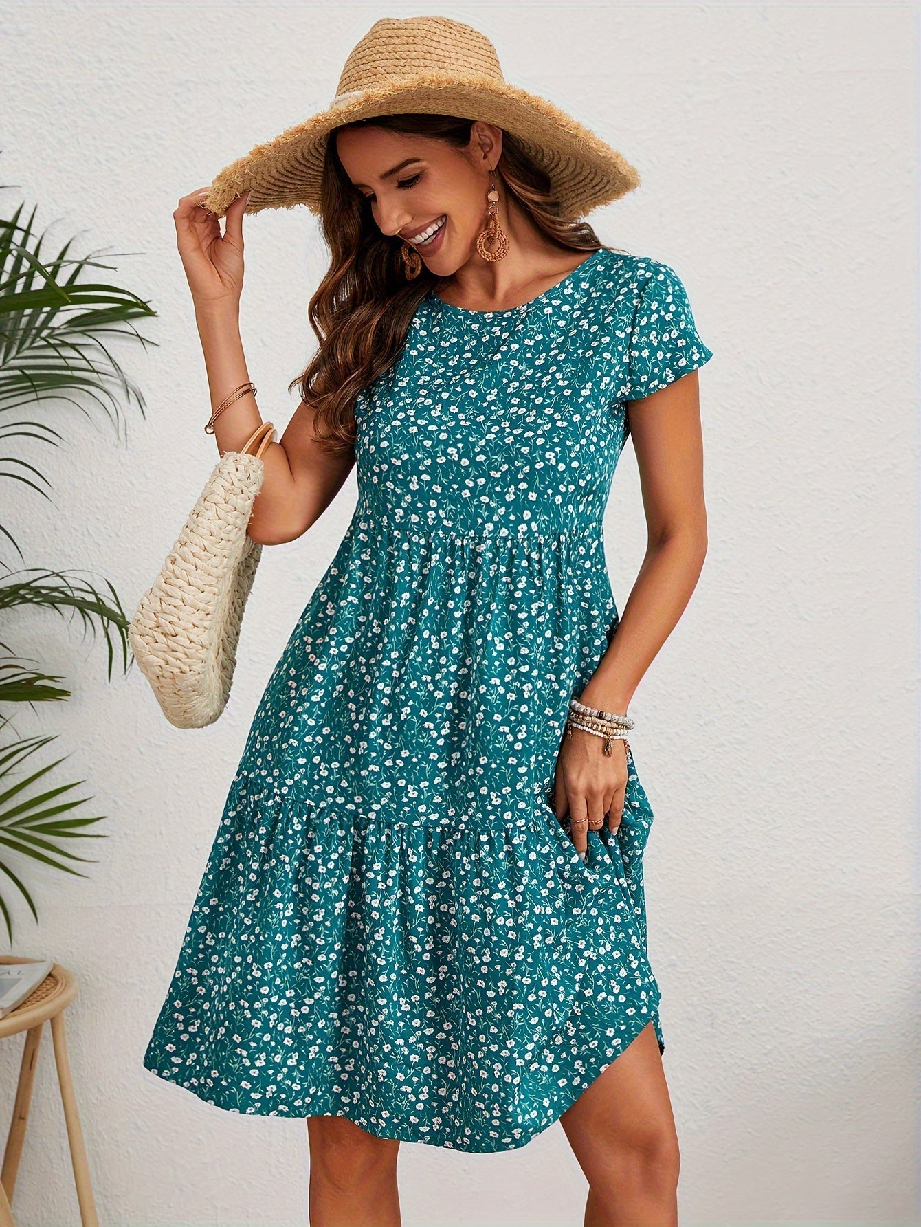 Abito estivo da donna Katie - Abito leggero in poliestere floreale con vestibilità comoda