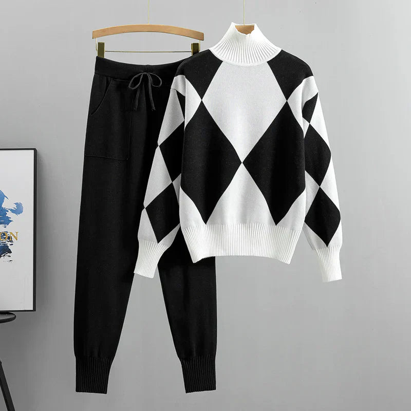 Completo da donna Ava: completo lavorato a maglia elegante e confortevole con stile moderno