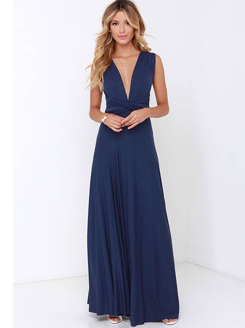 Abito da sera da donna Elise - Abito lungo trasformabile con molteplici stili di indossamento e vestibilità elegante