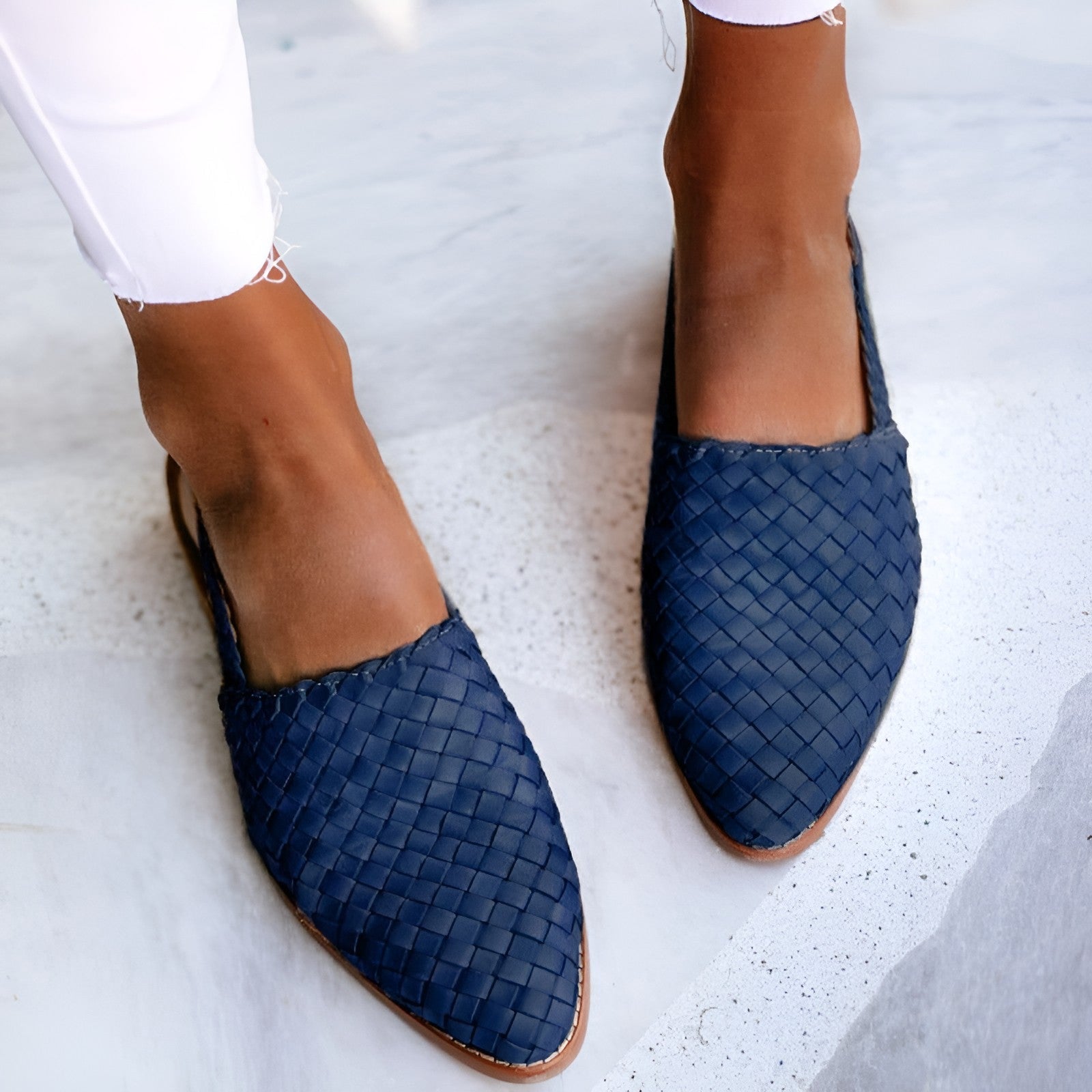 Leslie - Slingback piatte da donna - Elegante design intrecciato, punta affilata e cinturino regolabile