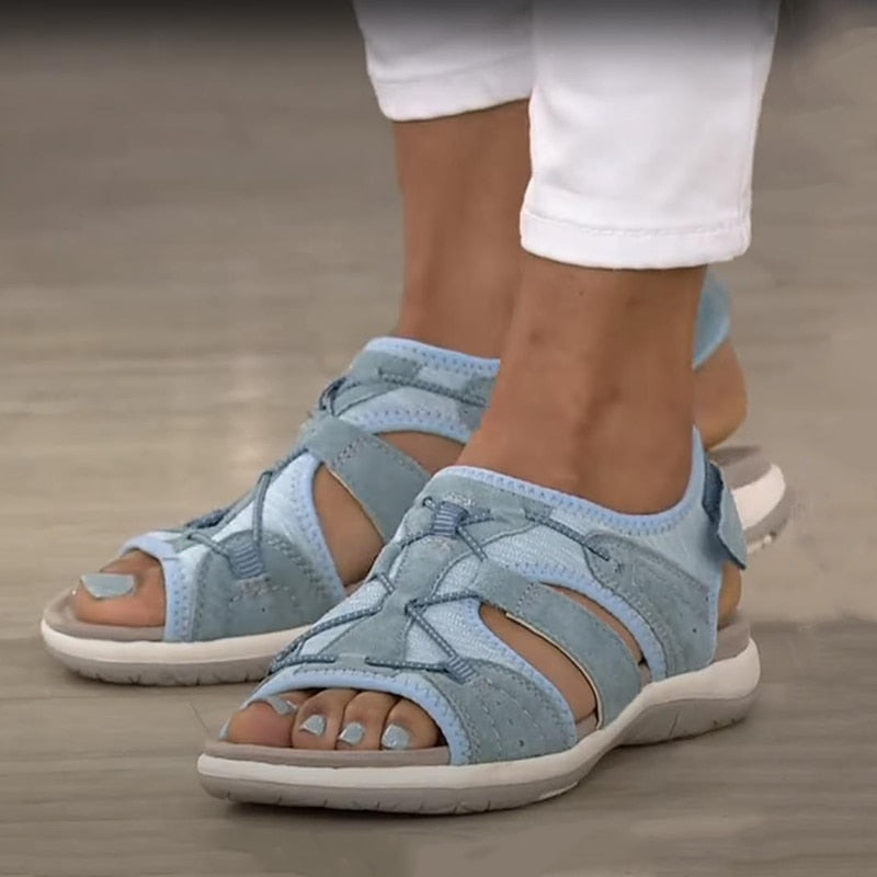 Sandali da passeggio da donna Tanya - Comfort ergonomico con punta aperta e cinturini regolabili