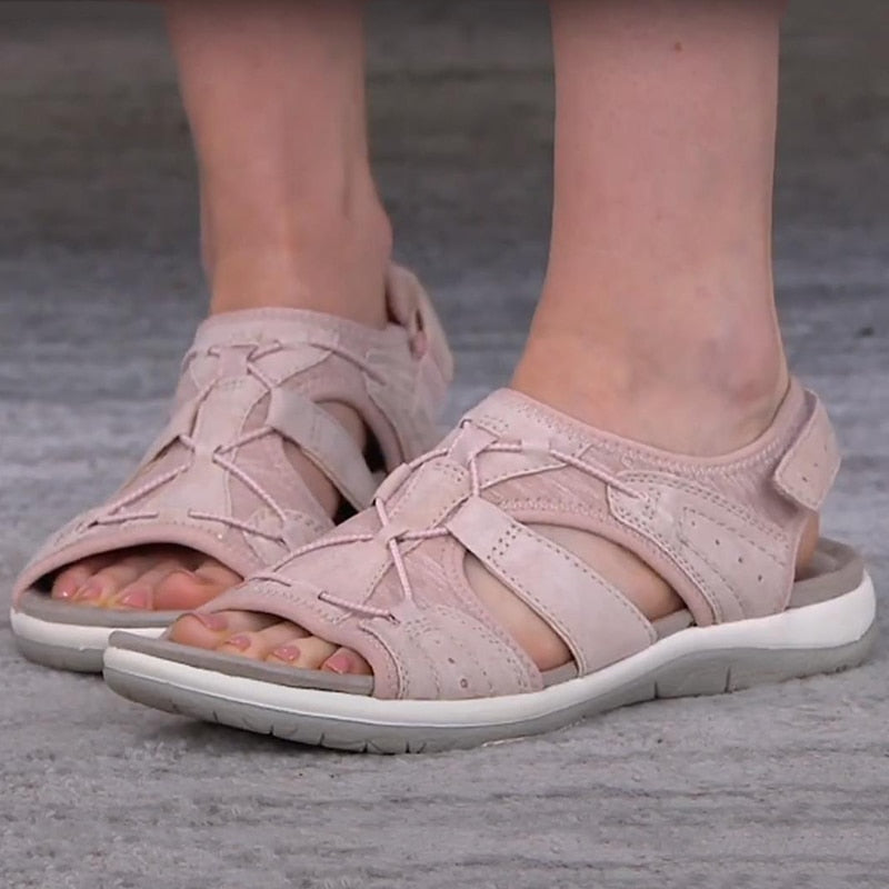 Sandali da passeggio da donna Tanya - Comfort ergonomico con punta aperta e cinturini regolabili
