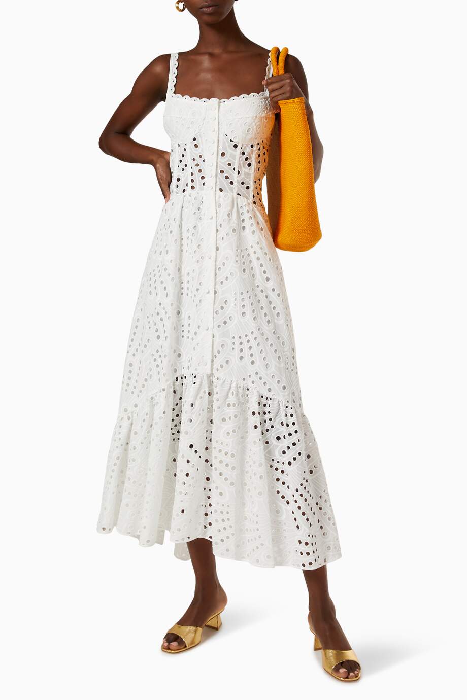 Abito lungo da donna Brylene - Ricamo in cotone, look bohémien estivo e comfort arioso