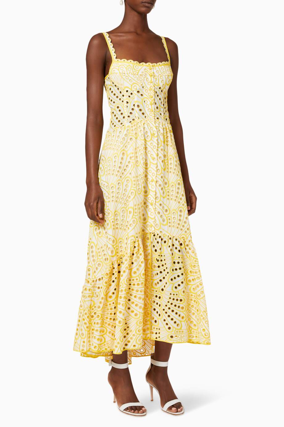 Abito lungo da donna Brylene - Ricamo in cotone, look bohémien estivo e comfort arioso