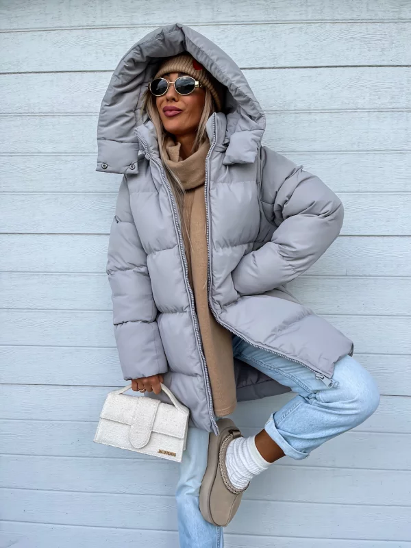 Cappotto invernale da donna Sheila - Caldo, spesso con cappuccio incorporato e chiusura con cerniera