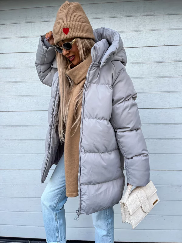 Cappotto invernale da donna Sheila - Caldo, spesso con cappuccio incorporato e chiusura con cerniera