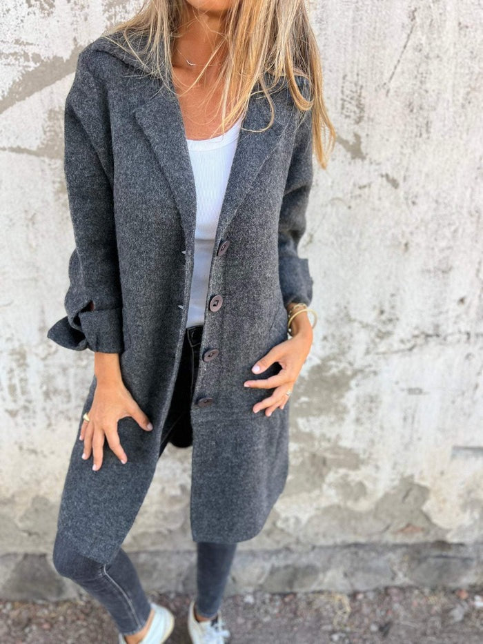 Cappotto primaverile da donna Sophie: elegante e leggero cappotto in lana pregiata per la mezza stagione