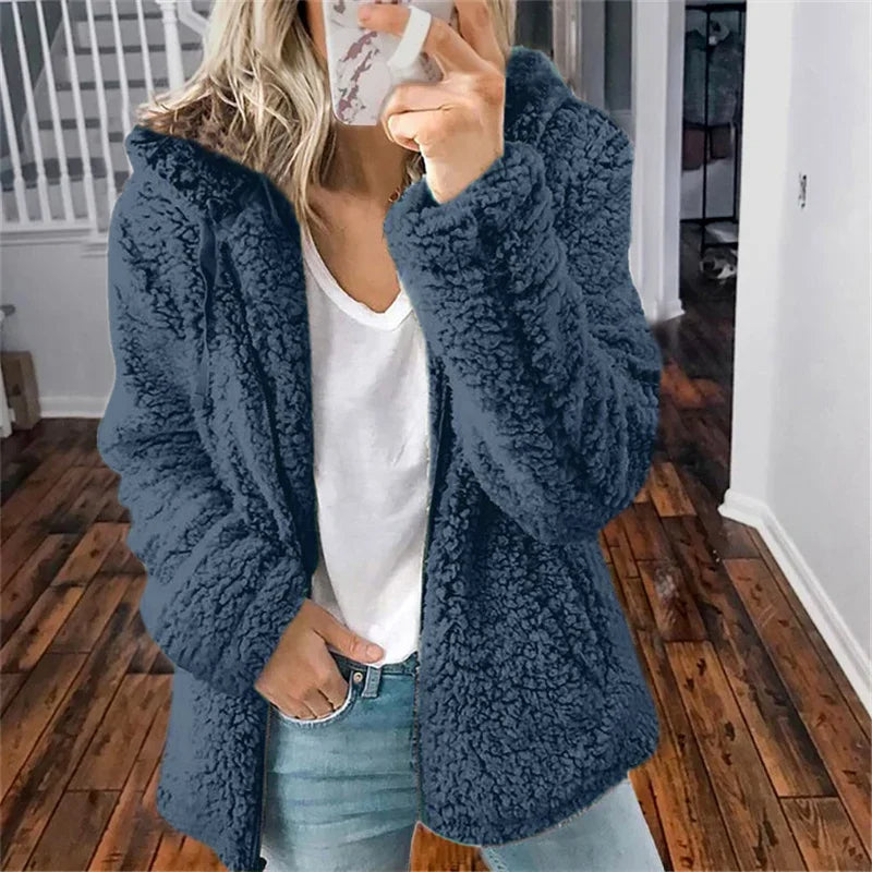 Olivia Cardigan Femme – Cardigan Doux en Polaire Oversize & Confortable pour l’Hiver