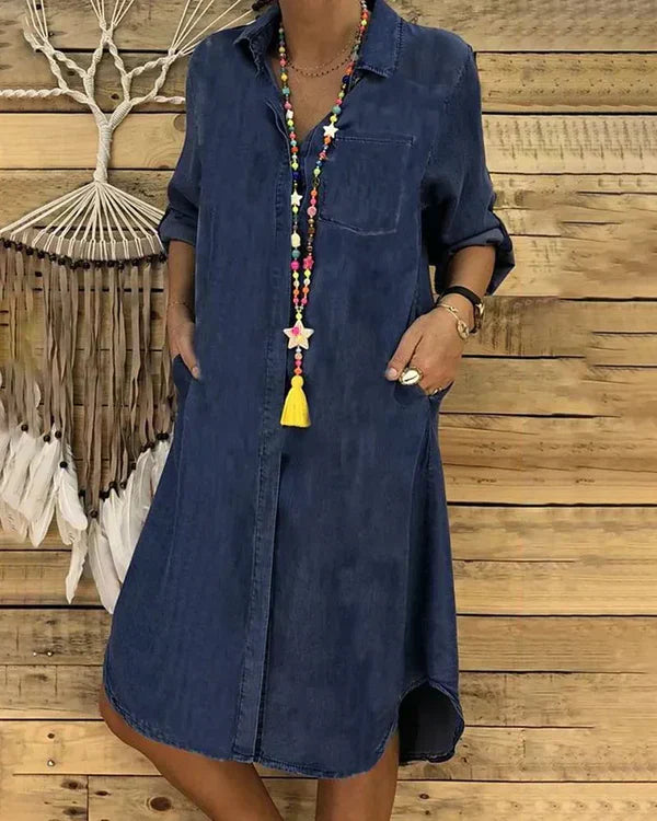 Abito camicia in denim da donna Morgane: vestibilità comoda e leggera