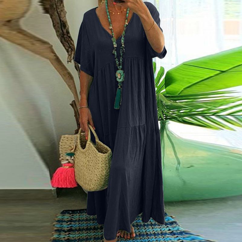 Abito lungo estivo da donna Saylor - Abito lungo bohémien ampio in stile casual per le vacanze e il tempo libero
