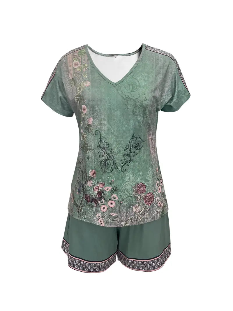 Completo da donna Skylar - Completo leggero con pantaloncini e top con stampa floreale per un look estivo chic