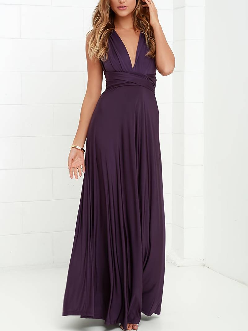 Abito da sera da donna Elise - Abito lungo trasformabile con molteplici stili di indossamento e vestibilità elegante