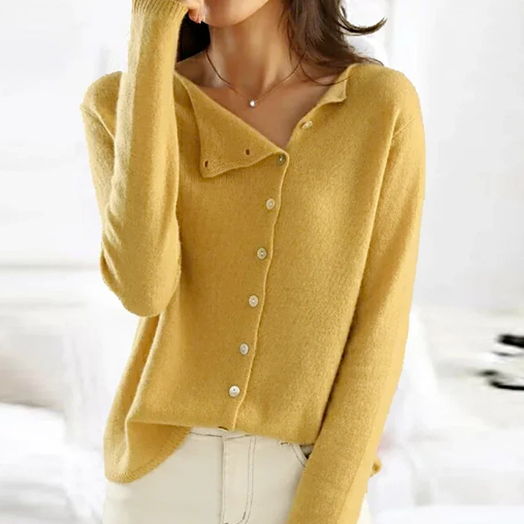 Cardigan Heather da donna – Elegante cardigan in lana pregiata con chiusura chic e comfort lussuoso