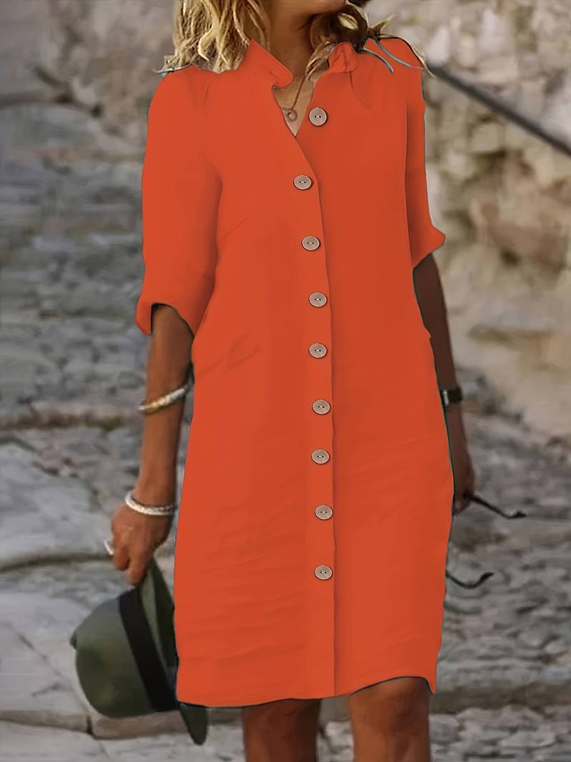Abito midi da donna Isabella: elegante abito casual dal design semplice e dalla vestibilità comoda
