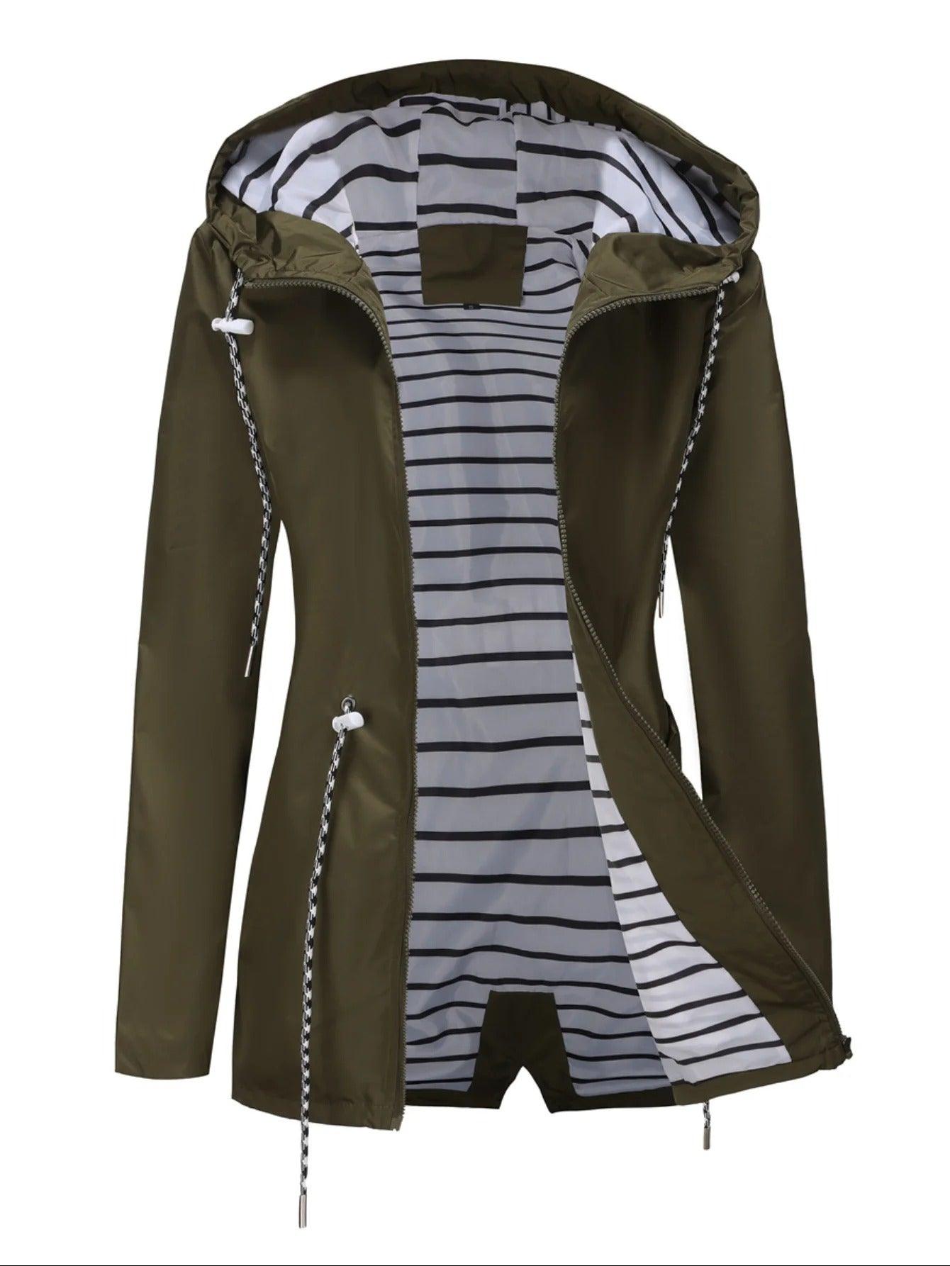 Arianna Veste Femme Imperméable – Manteau Léger avec Capuche & Doublure Confortable Automne