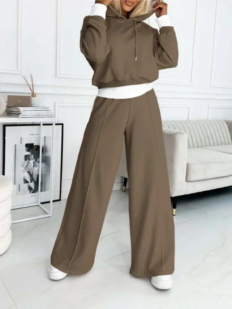 Aurora Ensemble Femme 2 Pièces – Tenue Décontractée à Coupe Ample avec Haut & Pantalon Assortis
