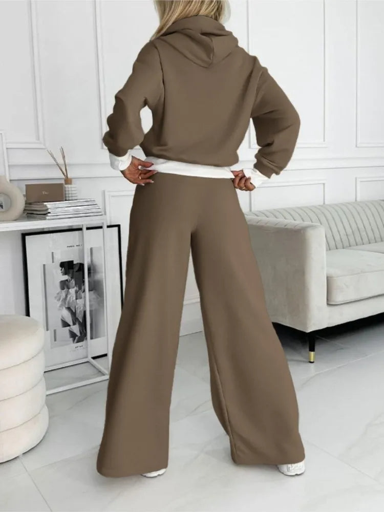 Aurora Ensemble Femme 2 Pièces – volný neformální outfit s vrškem a kalhotami v sadě