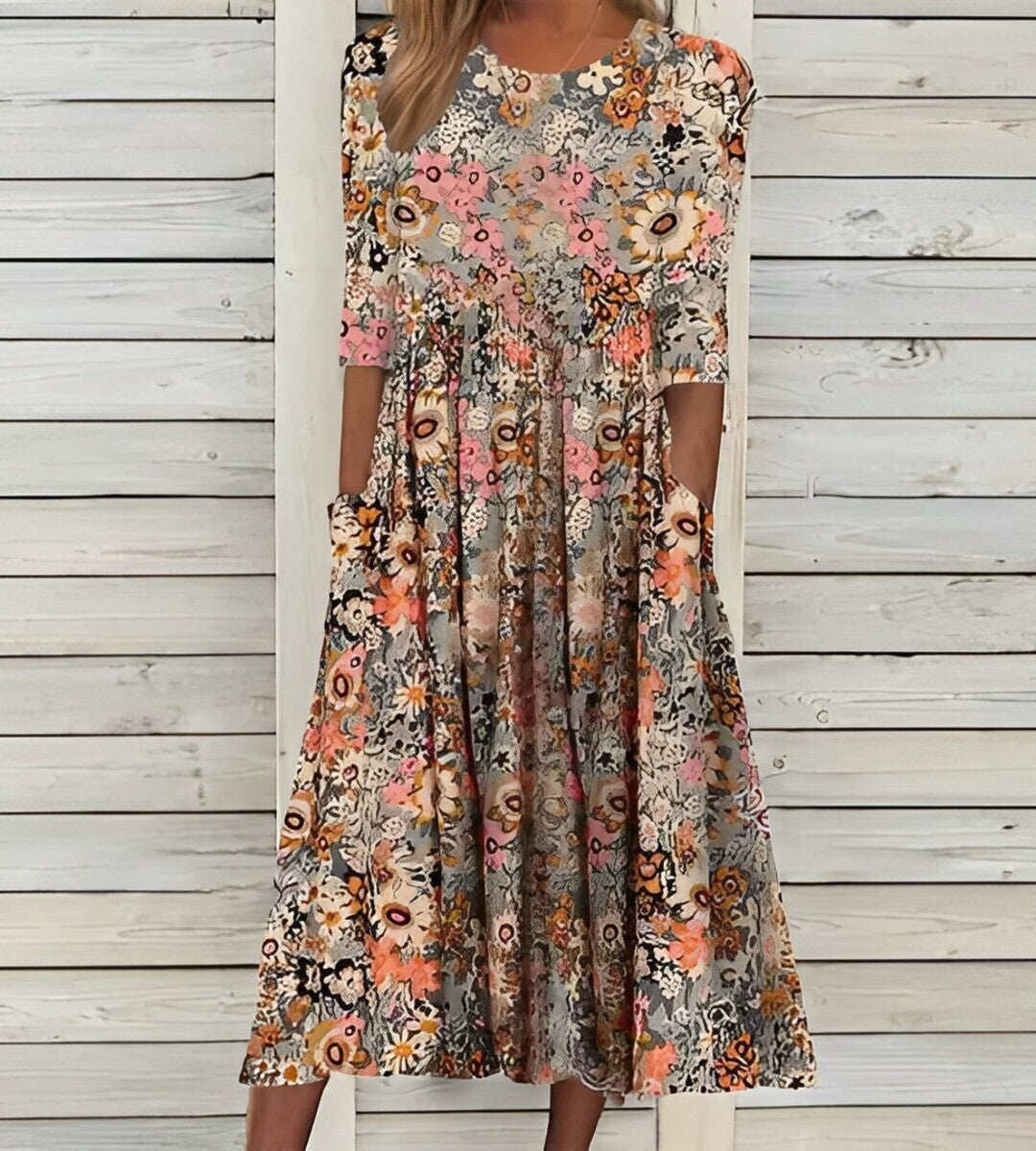Abito lungo da donna Floralyne - Abito floreale chic e comodo con elegante taglio estivo