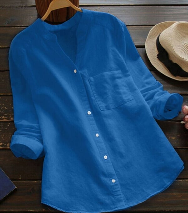 Camicia da donna Aloyse – Lino-cotone traspirante, vestibilità comoda e rilassata
