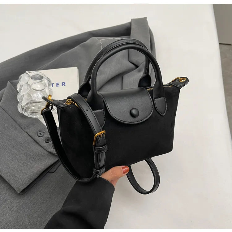 Gemma Sac à Main Femme – Sac Similicuir Compact avec Bandoulière Réglable & Détails Dorés