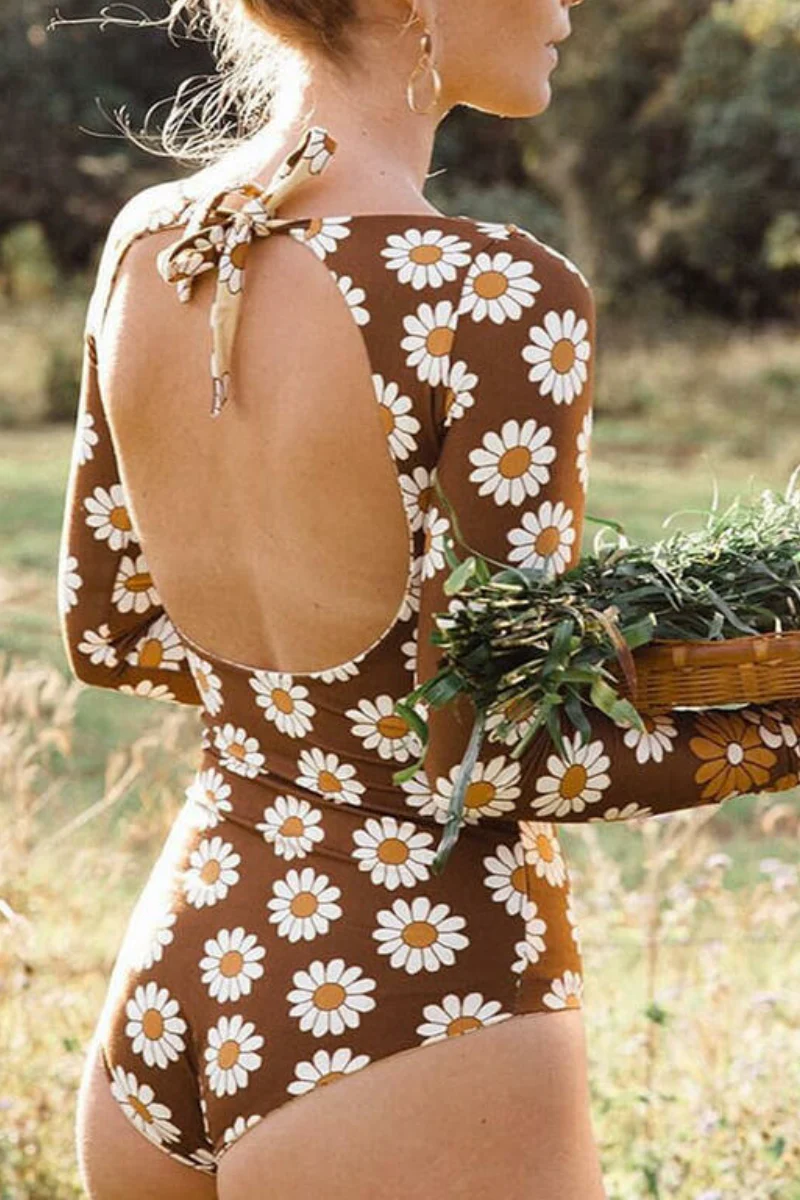 Costume intero da donna Isla – Costume da bagno a maniche lunghe con stampa floreale