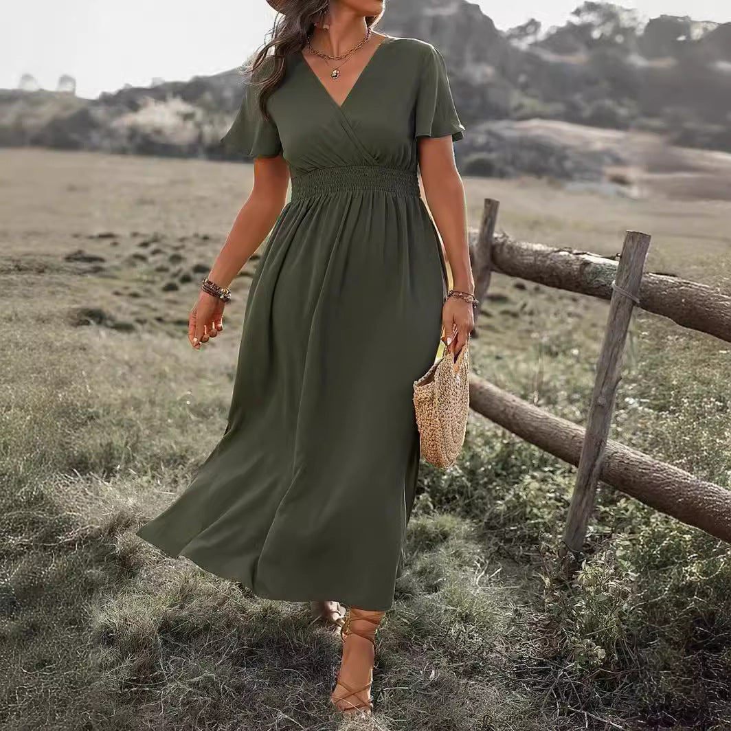 Abito lungo da donna Vanessa – Abito lungo nero con vita arricciata e vestibilità fluida ed elegante