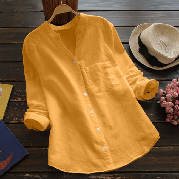 Camicia da donna Aloyse – Lino-cotone traspirante, vestibilità comoda e rilassata