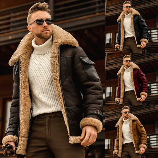 Giacca da uomo Raymond - Pelle robusta con fodera in morbida pelliccia e stile elegante