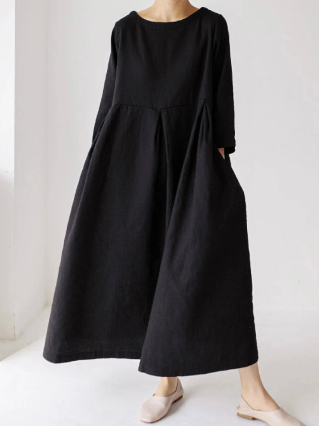 Abito lungo da donna Cielo: lino leggero, comfort naturale e stile minimalista ed elegante 
