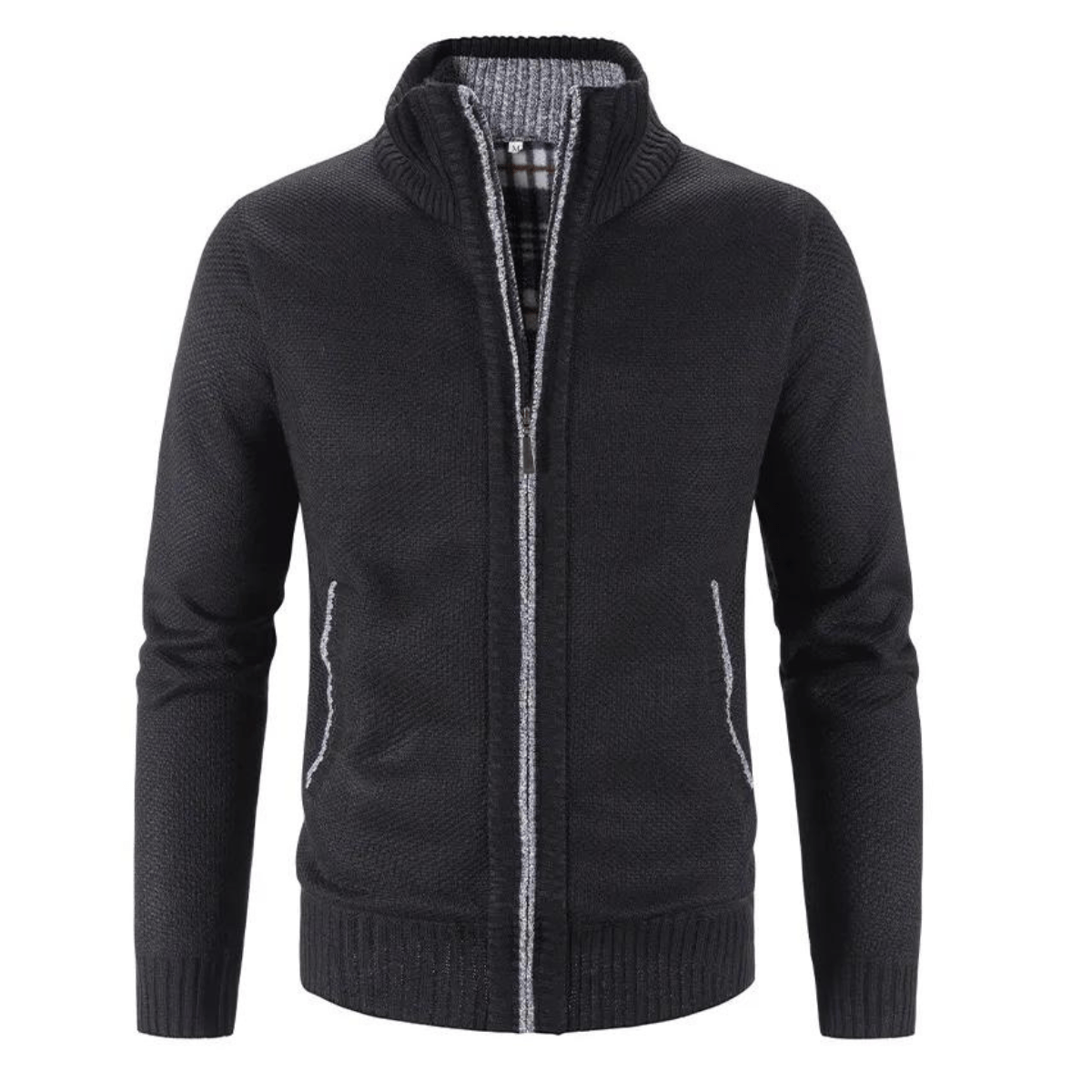 Hayden Cardigan Homme Col Montant – Veste Tricot Élégante & Confortable pour Hiver