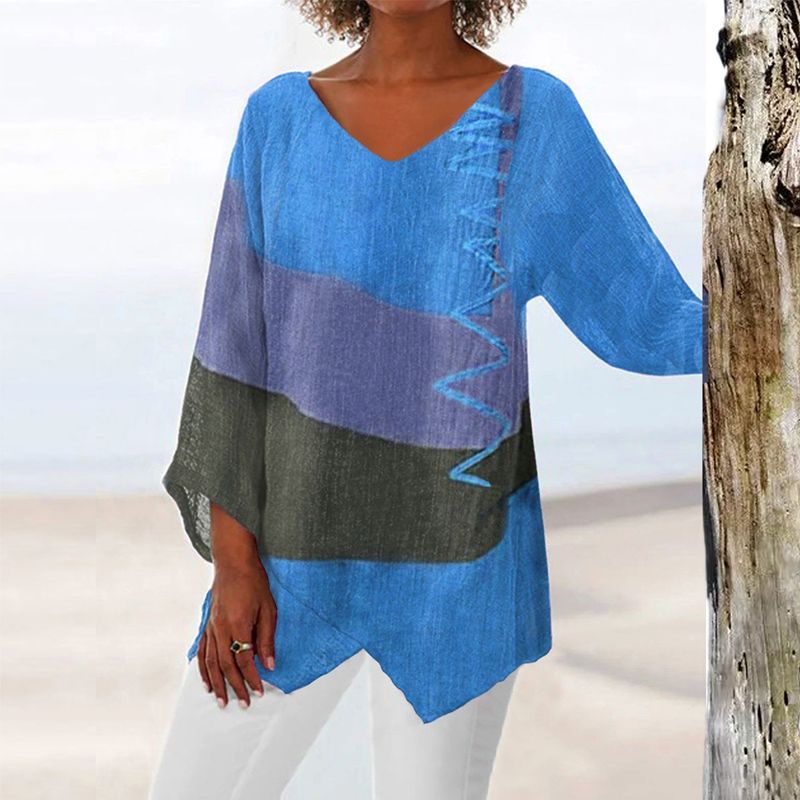 Top da donna Solange – Design bicolore con scollo a V e vestibilità aderente per comfort e stile